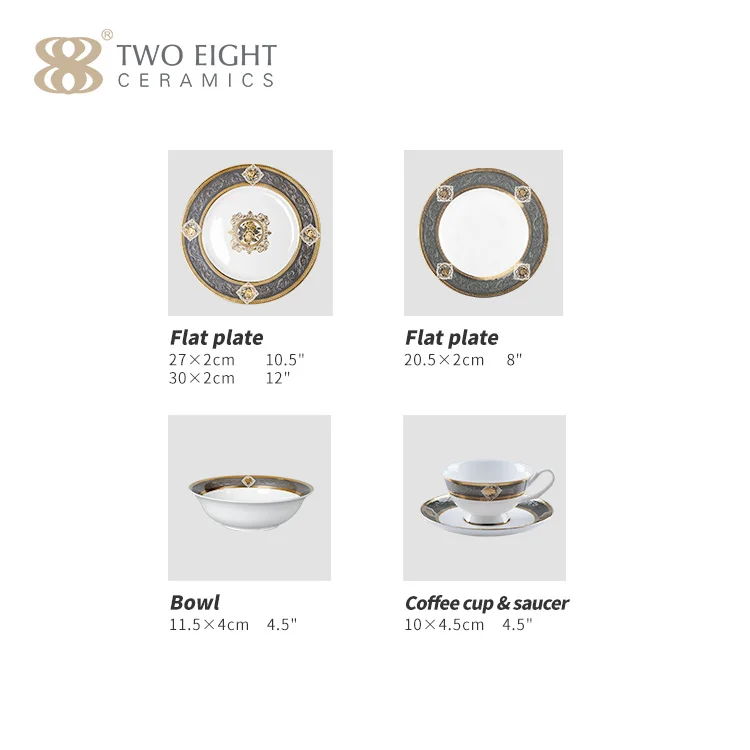 Porcelaine Plates Sets Dinnerware Luxury Gold Rim Charger Plates New Design Plates Sets Dinnerware Luxury Tableware