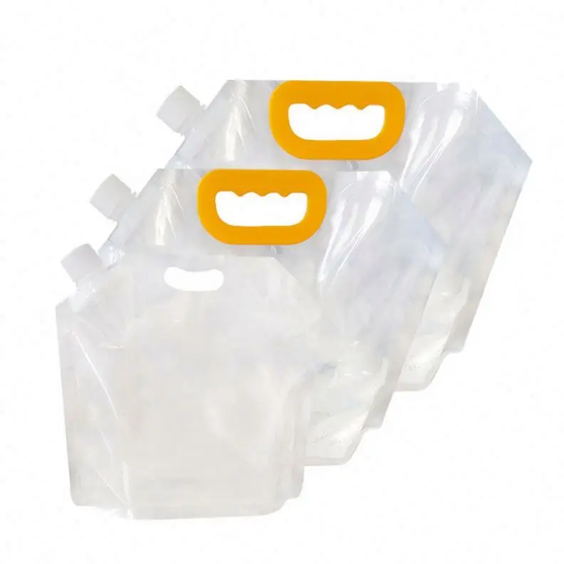 Half Gallon 2.5L Collapsible Water Container Bag Clear Plastic  Freezable Foldable Water Bottle Storage Hydro Jug