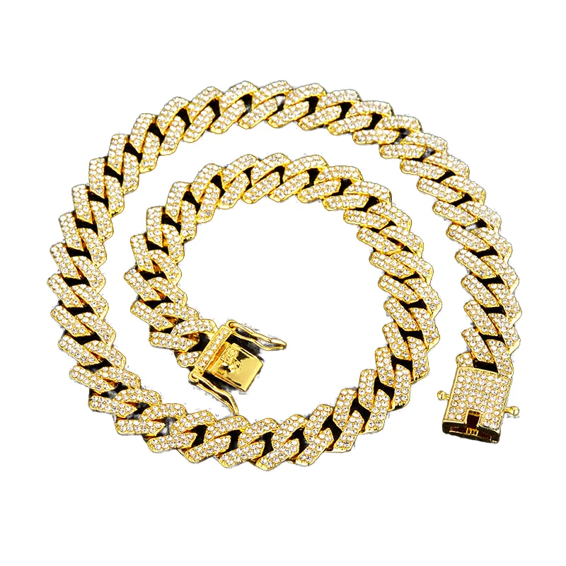 Jewelry for Rapper Women Men Iced out Colorful Full Crystal Square Diamond Sugar Tennis Hot Hip Hop Chain Fine Necklaces