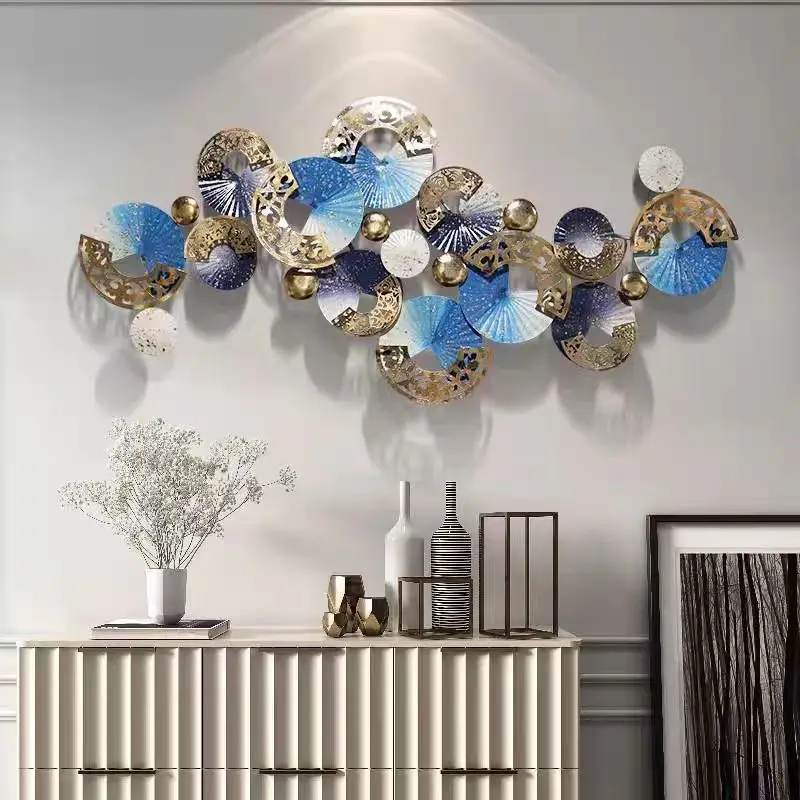 139x63Metal Oriental aesthetic Iron wall decoration Living room sofa background wall decoration Fashion wall decoration