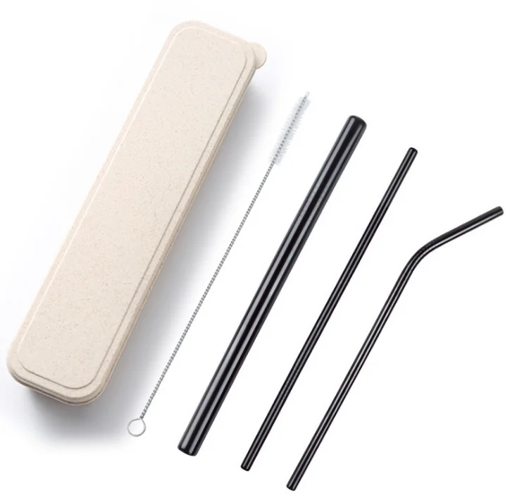 Colored Straw 304 Stainless Steel Straws Reusable Bent Metal Drinking Straw