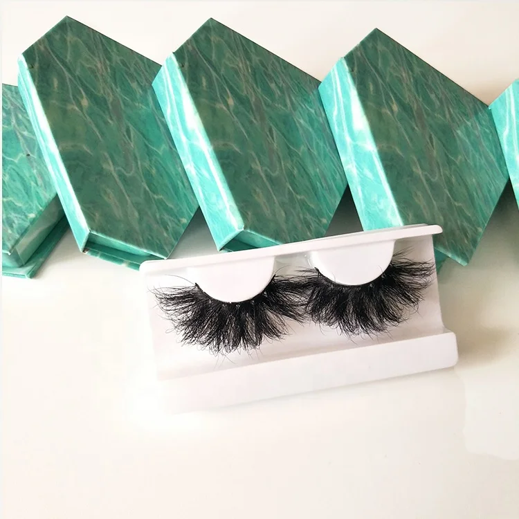 6D dramatic mink eyelash with packaging box handmade fluffy individual eyelashes 27mm long thick strip false lashes