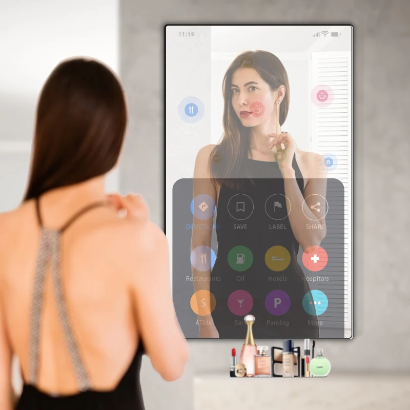 32 43 55 inch magic mirror lcd display advertising touch screen hanging vertical floor standing digital fitness mirrors displays