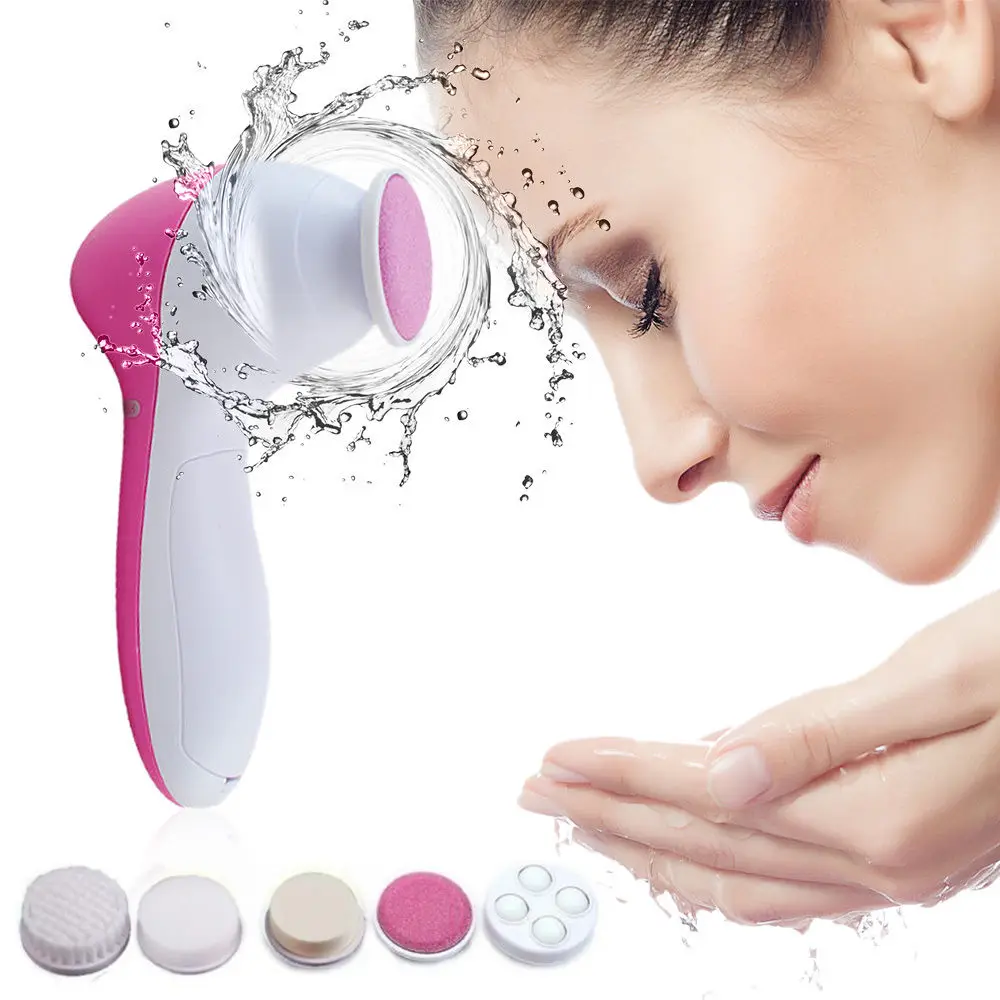 mini waterproof  face massager sonic skincare face scrubber silicone battery facial brush