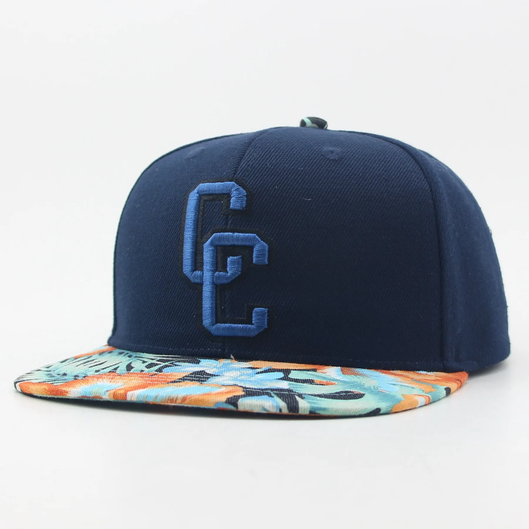 OEM 6 Panel Embroidery Printing Caps Blank Flat Bill Hip Hop Caps And Hats For Adults