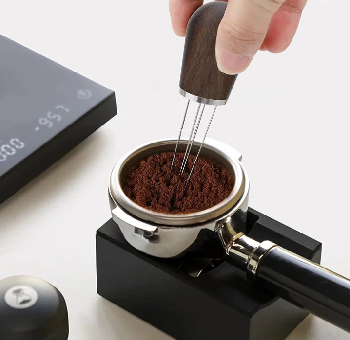 Профессиональная мешалка для кофе эспрессо инструмент распределения ручка из натурального дерева распределитель игл