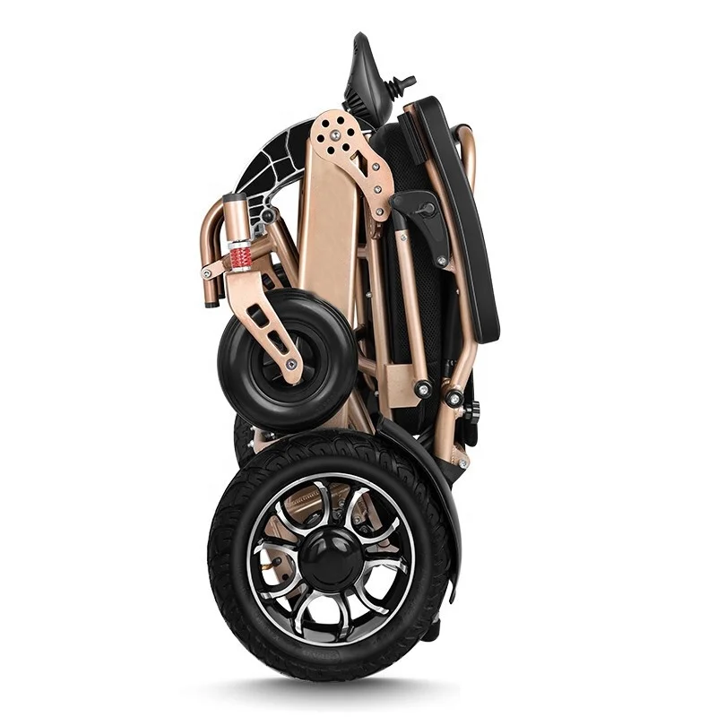 2024 New Luxury Aluminum All Terrain Off Road Foldable Portable Travel Remote Control Disabled Electric Wheelchair For Adults