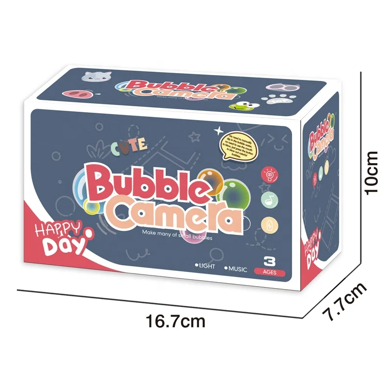 Kids bubble camera summer toys cartoon camera bubble machine toy with light and music