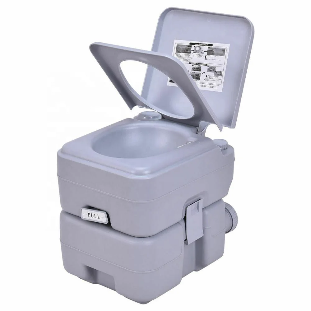 Mobile Camping Toilet Portable Travel Chemical WC Outdoor Handle Grey  Portable Flush Toilet