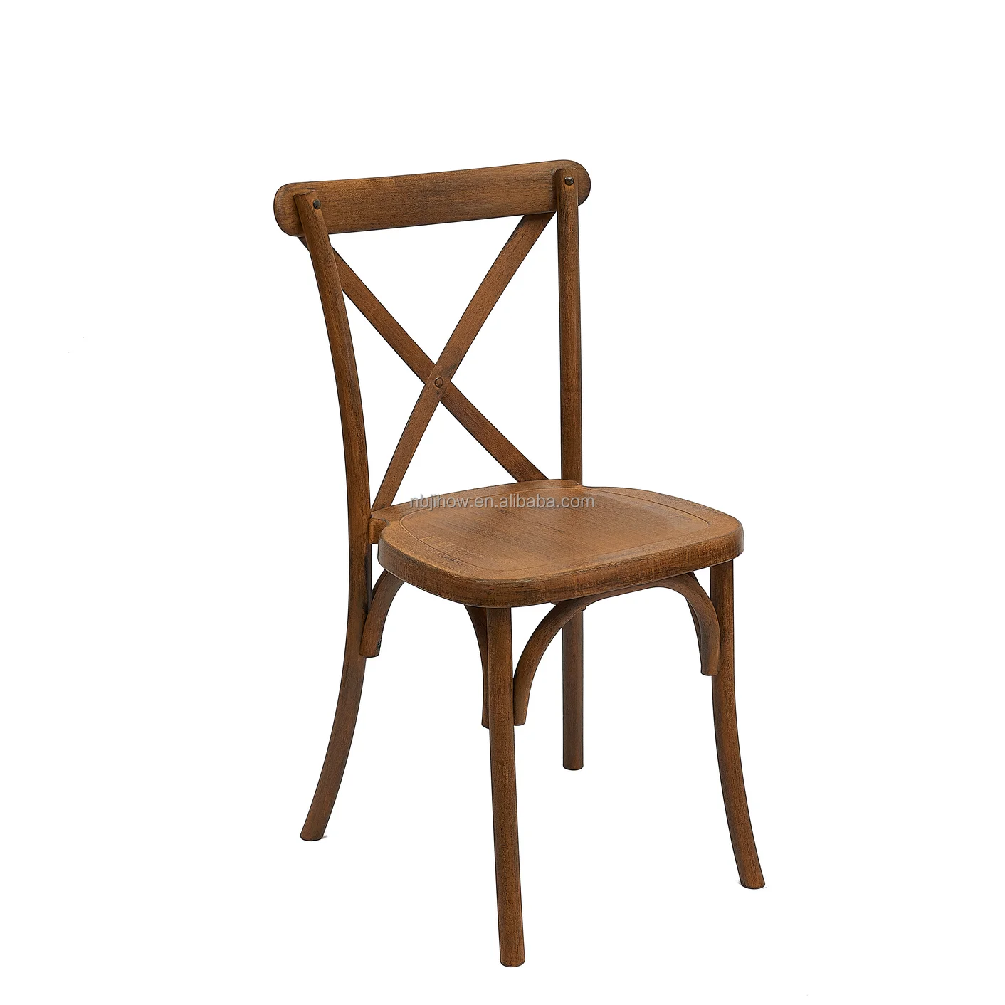 PP resin crossback chair for rental event chair manufacture  chestnut color