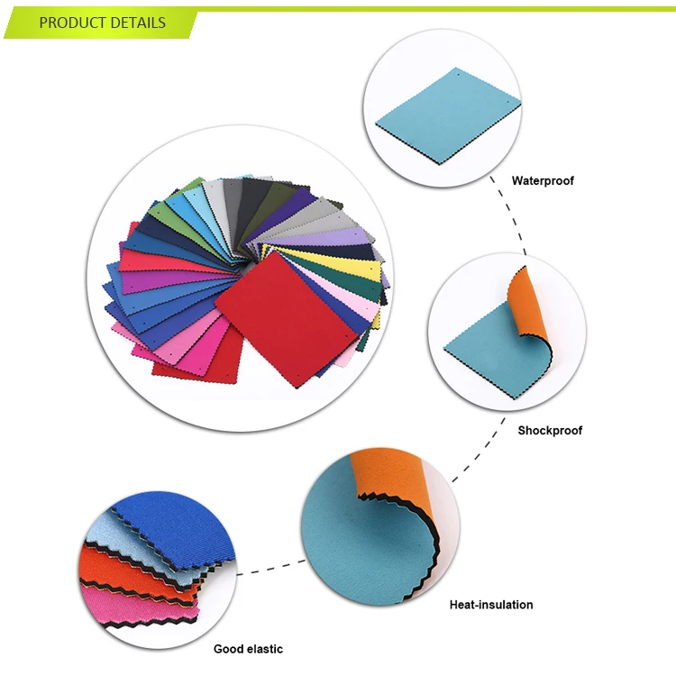 Factory Price 2mm 3mm 4mm Elastic Neoprene scuba printing Rubber Sheet Fabric