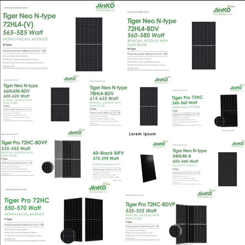 Tier 1 Solar Panel Jinko 72hc 540w 550w 560w Jkm550m-72hl4-v Pv Module 545w Black Solar Panel