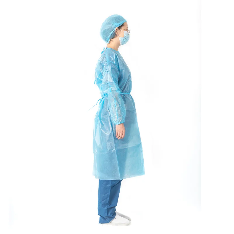 High Quality Non Woven Impervious Hospital Disposable Isolation Gown Isolation Gown With Cotton Cuffs