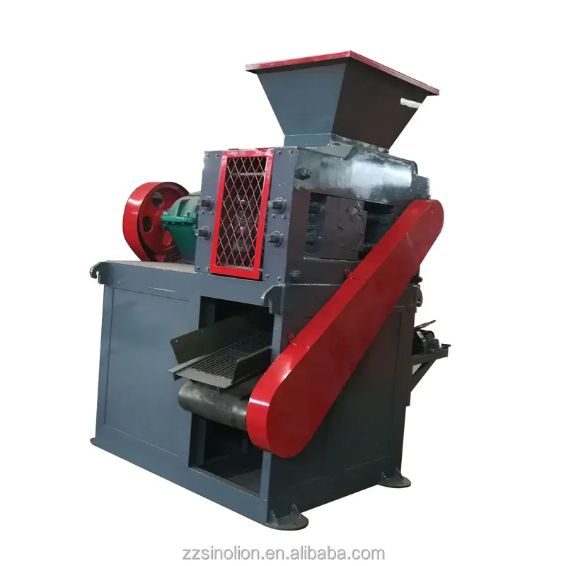 Roller type charcoal ball press machine briquetting charcoal powder breeze dust to square ground briquettes