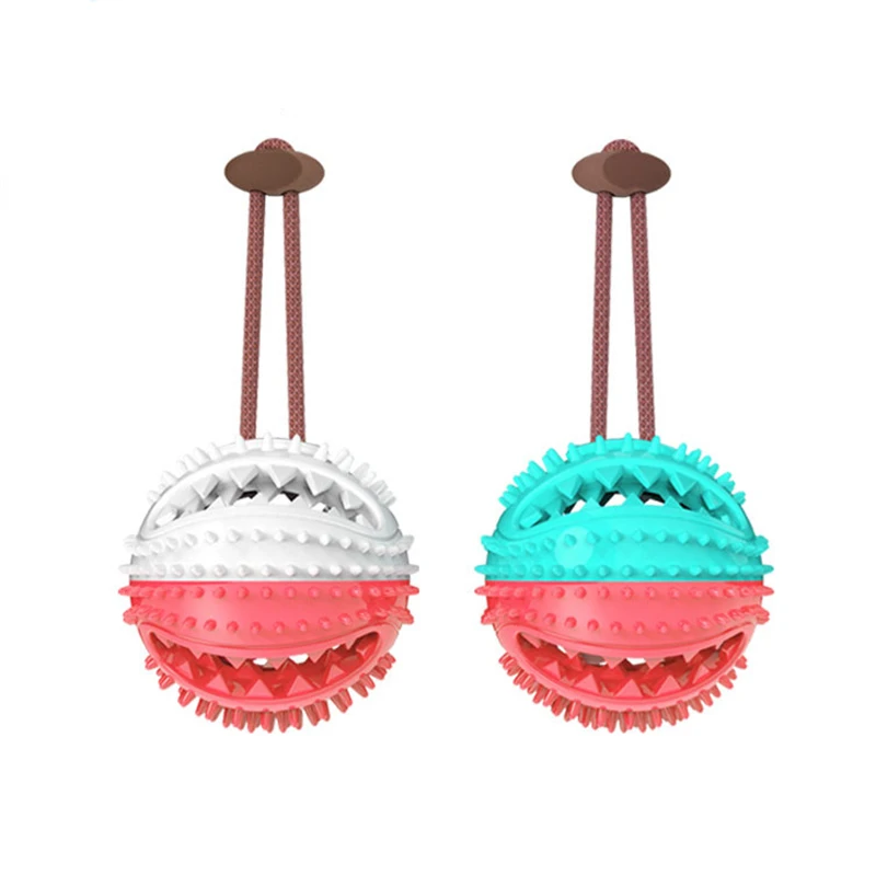 Оптовая продажа, индивидуальный новый дизайн, жевательные игрушки для собак, прочный пищалый диспенсер, мяч для зубной щетки для собак