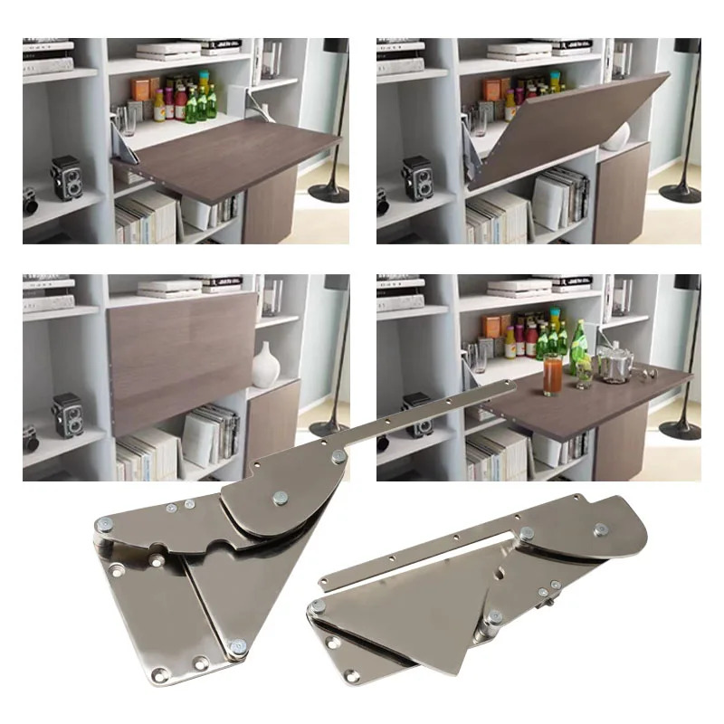 DIY Space Saving Zine alloy Bracket Suspension Folding Dining Flip Desk Connector mechanism Fold Up Table Hinge For Home office
