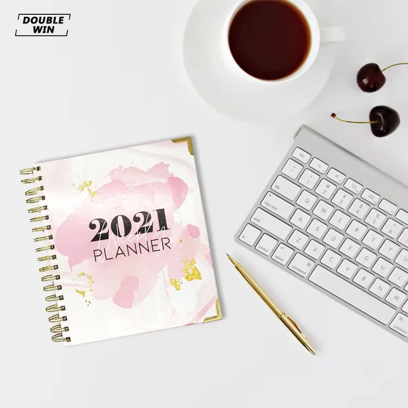 Custom Printing Metal Corner Spiral Weekly Day Manifesting Planner with Tab Pages