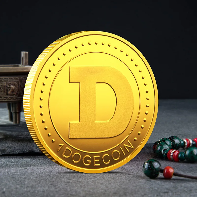  Цветная памятная Золотая монета доги Dogecoin коллекция искусства диаметр настраиваемый размер форма