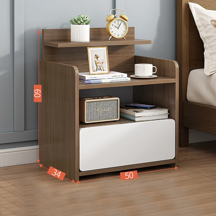 Haohe OEM Bedside Table with 2 Drawer Wood Panel Night Stand with Storage End Table Nightstands for Bedroom Room