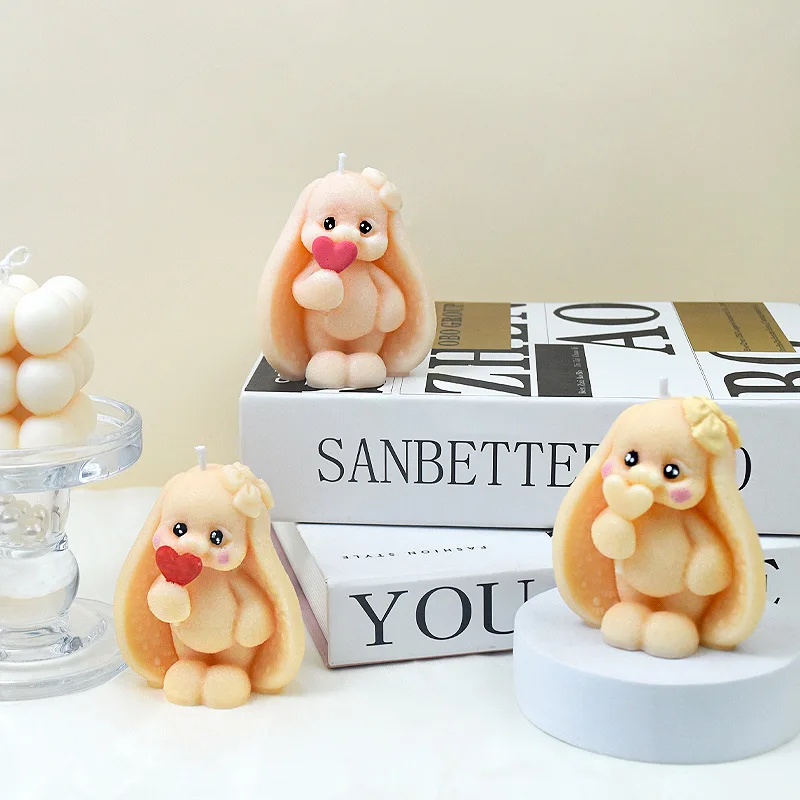 Early Riser 3D rabbit aromatherapy candle mold Korean ins ornaments cake baking silicone mold cross-border new products