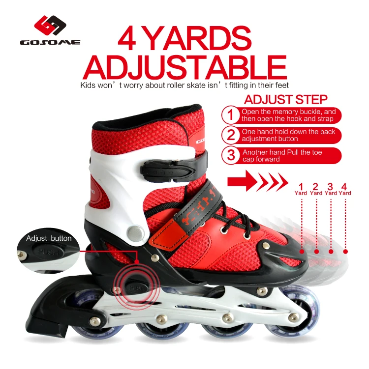 Adjustable 4 PVC Wheel Roller Skating Shoes High Quality Hot Quad Inline Skate for Sale Cheap Price Wholesale Professional Kids