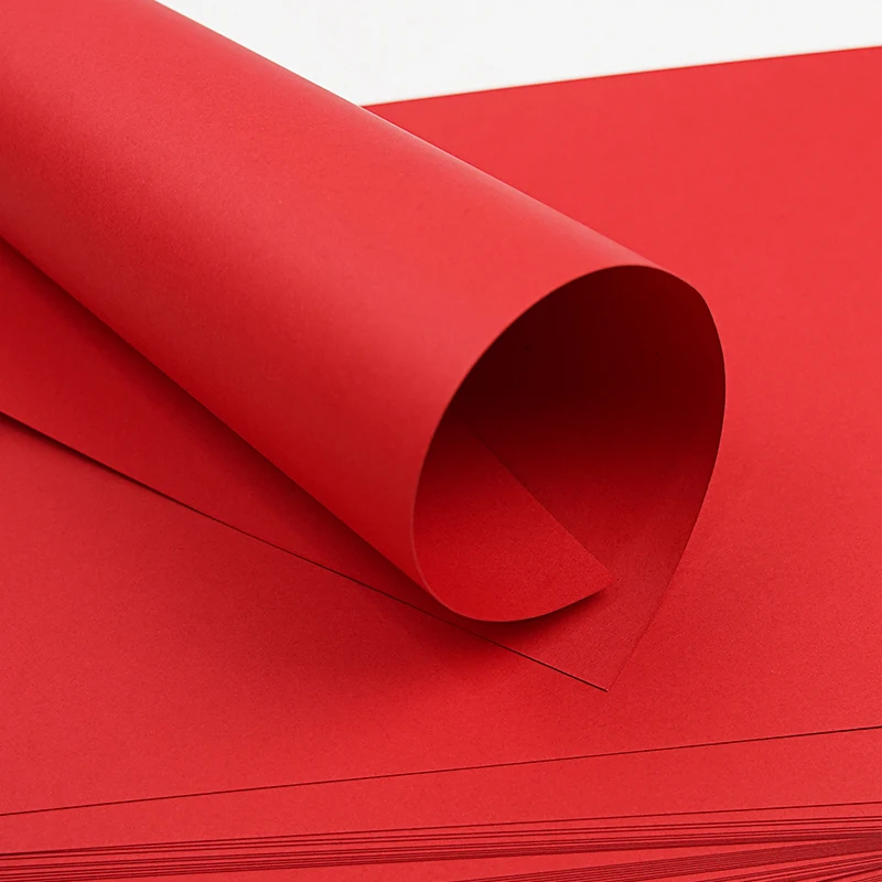 A4 A3 8K 4K 787*1092mm Red Color Paper Cardboard Paper DIY  Coloured Handcraft Paper