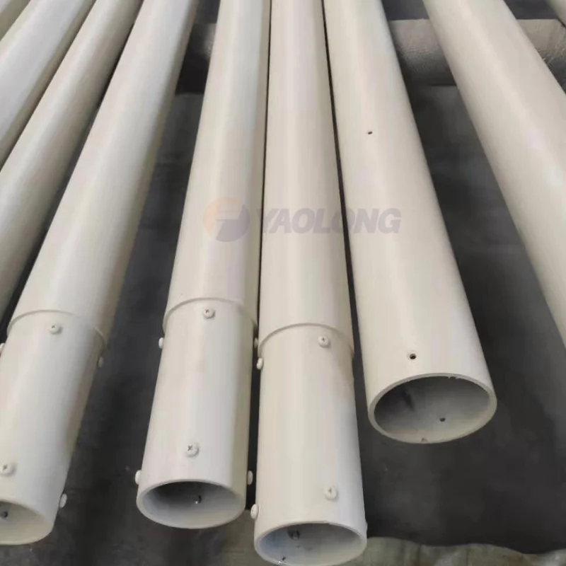 Yaolong Design 3m White Powder Coat Finished Waterproof Security Used Street Light Pole With Base Plate