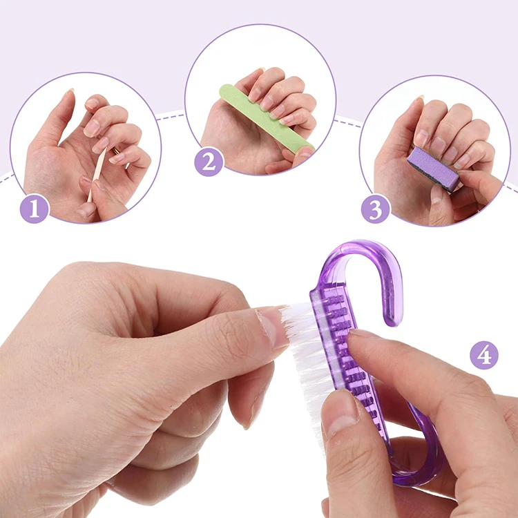 Factory Professional OEM Manicure Products Nail File and Nail Brush Wood Cuticle Pusher Nail care set