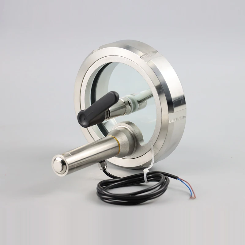 Food Grade Stainless Steel SS304 SS316L Frame Union-type Sight Glass With Light And Wiper