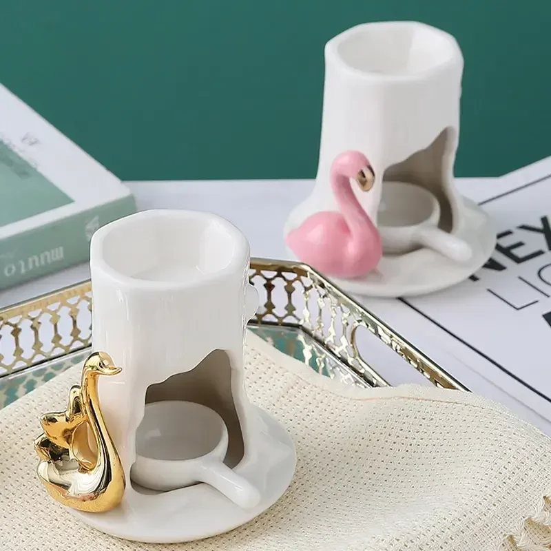Ceramic Gold Animal Tea Light Candle Holder Essential Oils Warmer Aromatherapy Furnace Incensor Fragrance Oil Burner