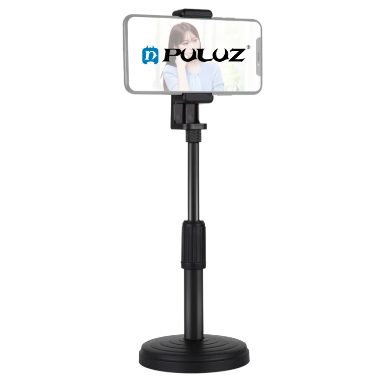 Регулируемая Складная подставка Puluz 18-28 см, складное круглое основание для мобильного телефона, настольное крепление с зажимом для телефона