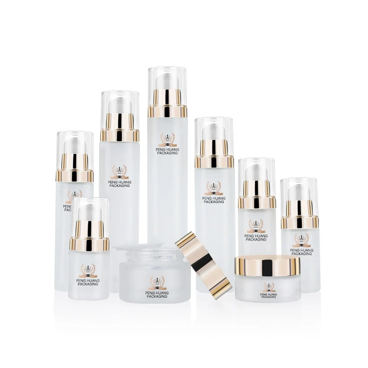 Оптовая продажа под заказ 20 мл 40 80 100 120 стеклянная бутылка для лосьона увлажняющая банка крема матовый роскошный набор косметики