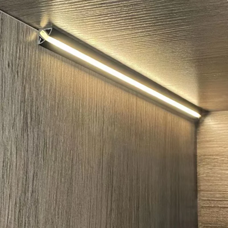 Invisible H7mm LED Oblique Beam Aluminum Profile Surface Mounted Ultra-thin Cabinet Layer Edge Shelf Panel Hard Bar Strip Lights