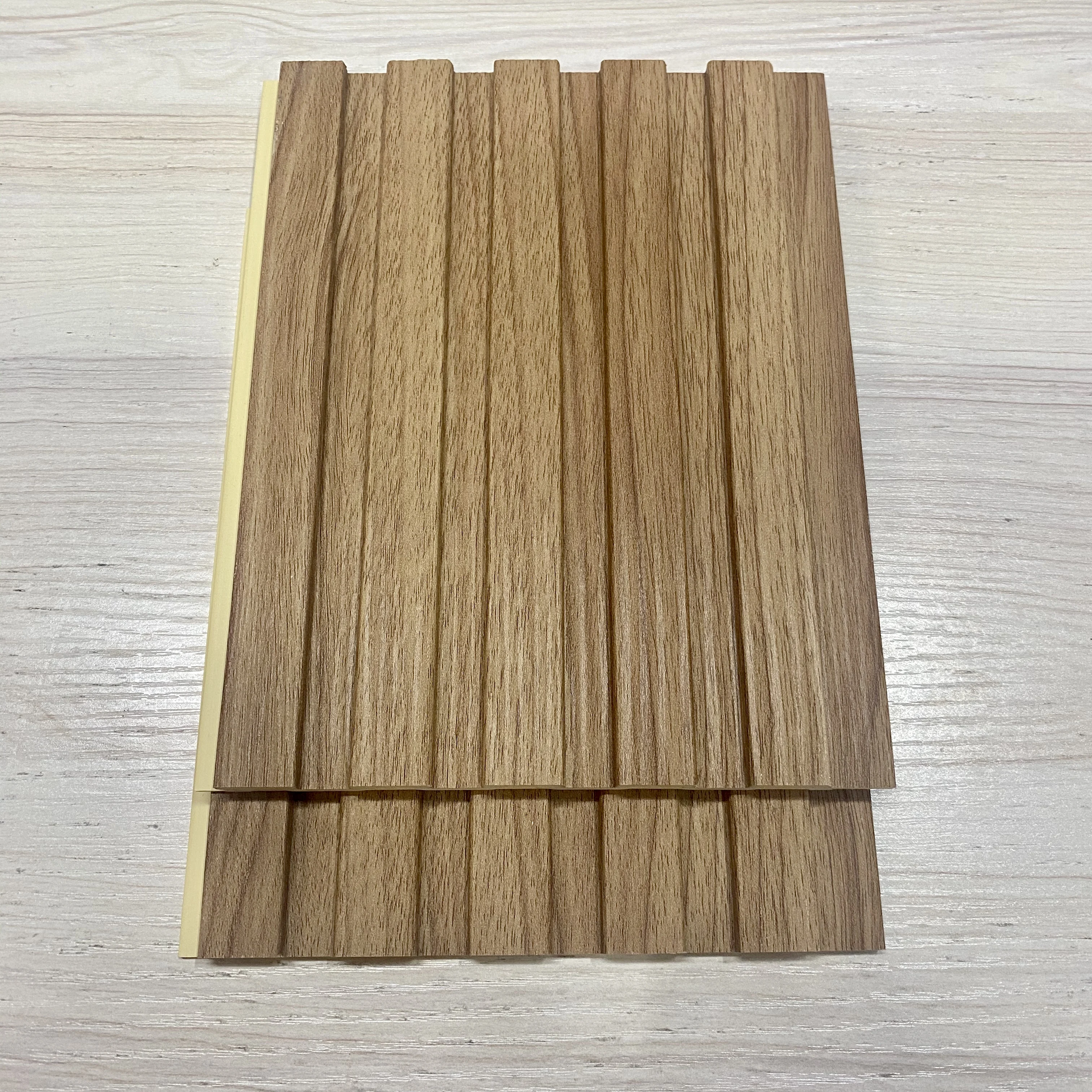 Interior Decorative Metal Texture Wall Cladding Bamboo Fiber Art Louver Panel Waterproof Fireproof Background WPC Fluted Panel