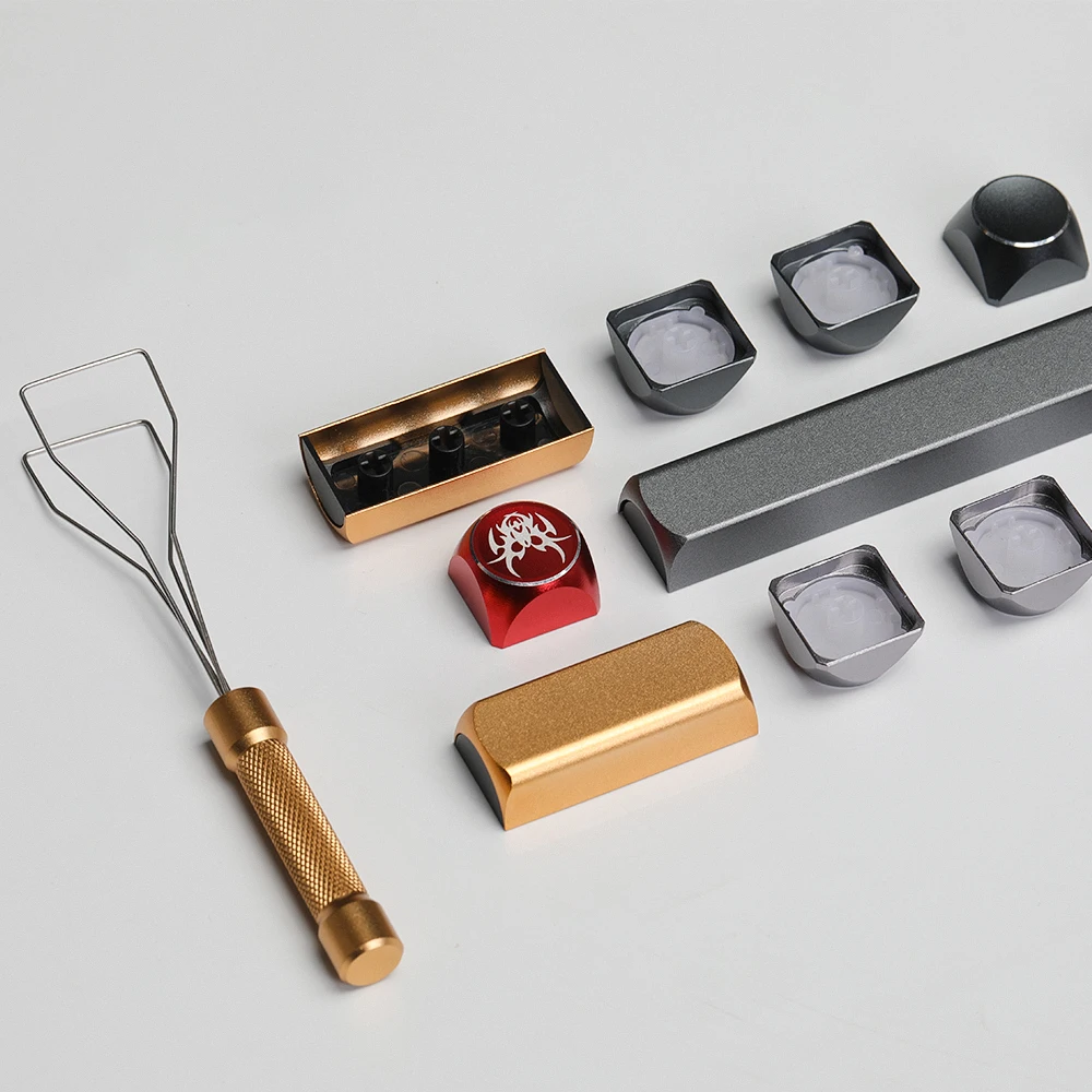 AJAZZ Aluminum alloy metal Custom Keycaps High Quality Desktop Multicolor Plating Keyboard Cover Keycaps For Mechanical Keyboard