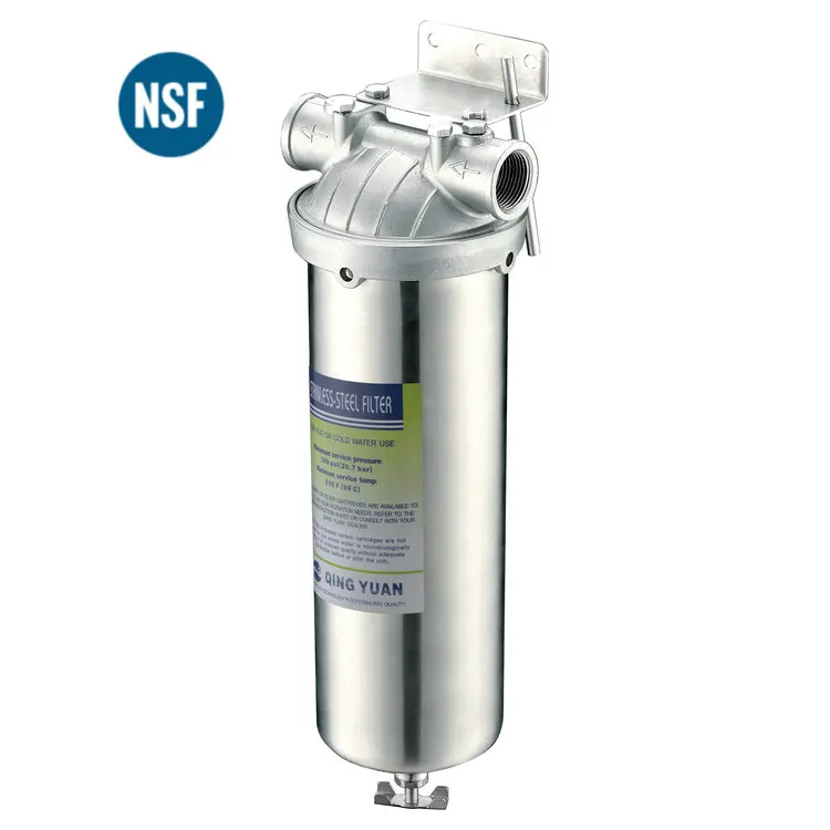 HONG HUI HQS-10A NSF 10 Inch Household Water Purifier Stainless Steel Sediment Water Filter Housing