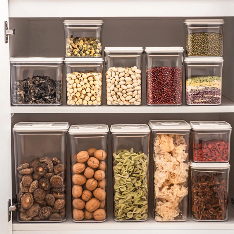 Hot Selling Square Rotary Food Storage Sealed Can Sealed Stackable Storage Container Food Tank Easy to Use