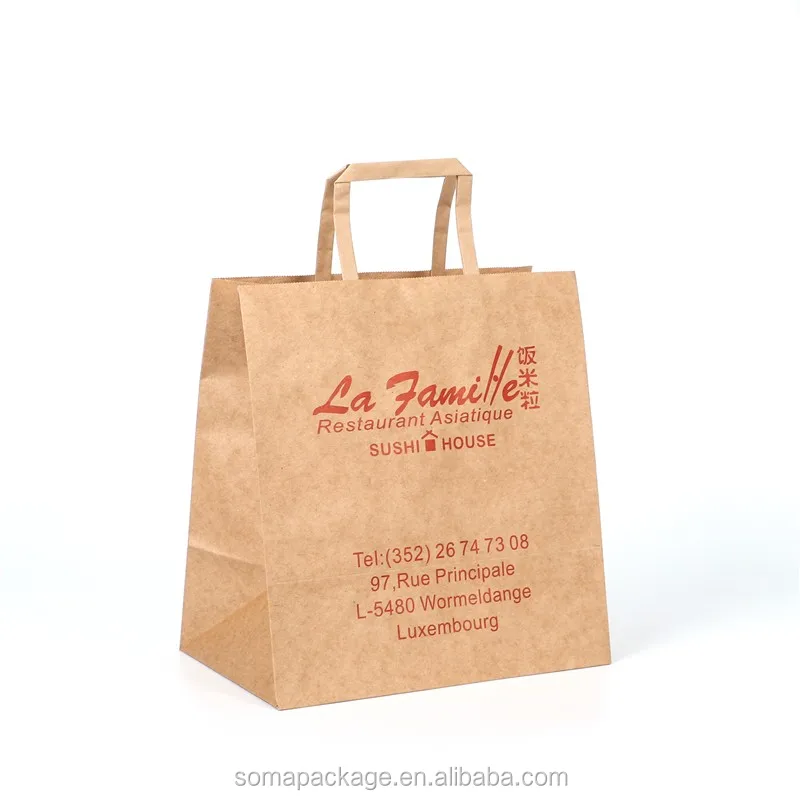 Various Specifications Bag Kraft Flat Handle Kraft Paper Bag Bag Kraft Paper
