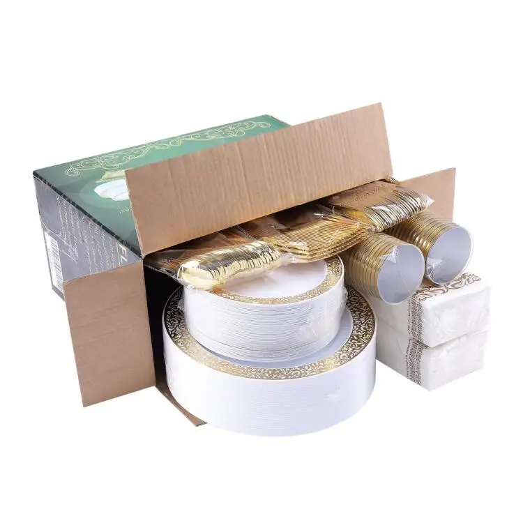 350 шт./коробка набор одноразовых пластиковых столовых приборов