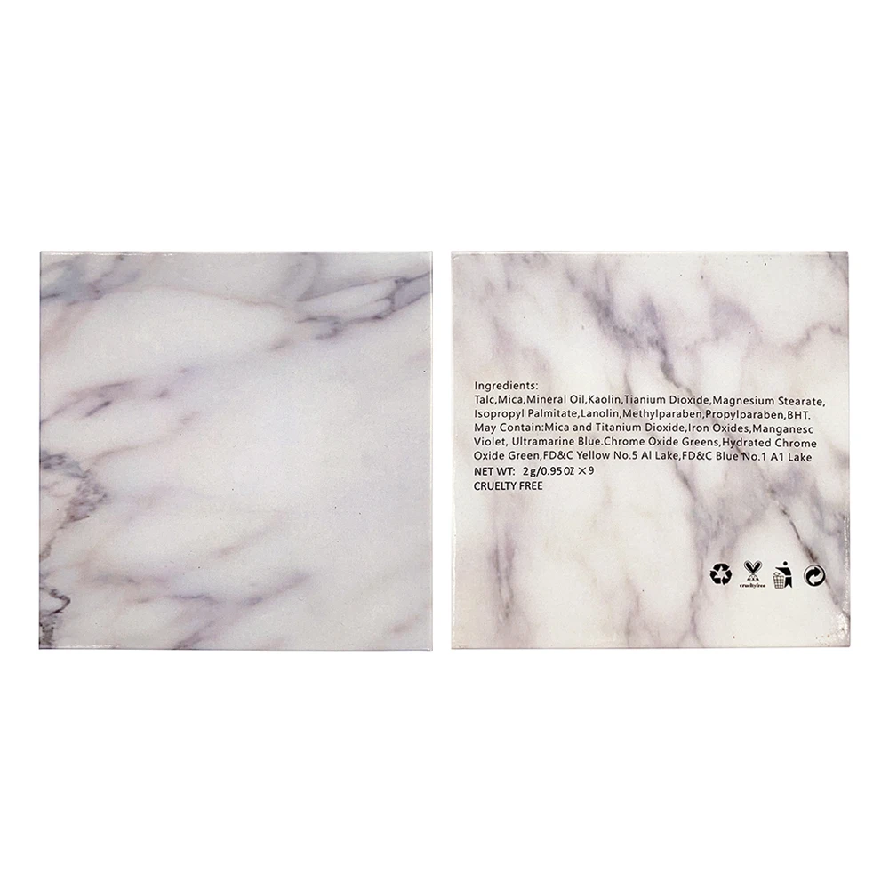 Private Label 9 color Eyeshadow Empty Palette 26mm Empty Eyeshadow Container marble magnetic palette 12 holes