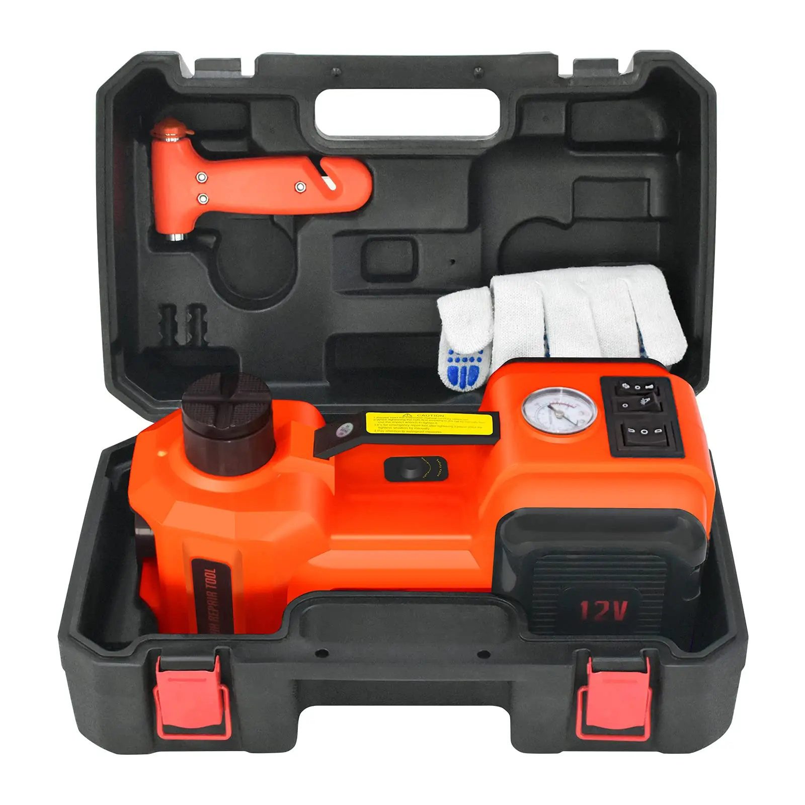 Electric Car Jack 5Ton 12V Kit Car Jack Hydraulicwith Inflator Electric Jack for Car SUV Sedan MPV Change Tires Garage