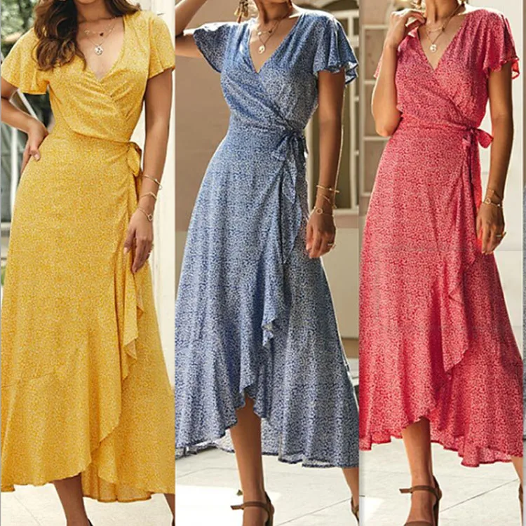 Latest Fashion Summer Women Dress Ladies Print Casual Style Fashion Office Clothing  Beach Sleeveless Dress