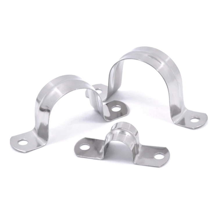 Electrical Wiring Accessory U Type Silver Stainless Steel Hose Clamp With Steel 304