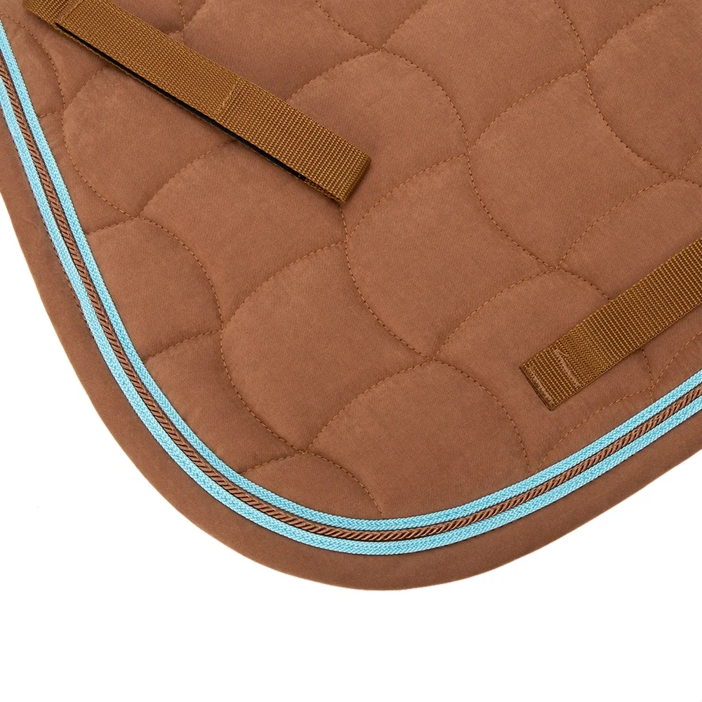 Fashion custom comfortable brown fabric polycotton lining best westerne questrian english horse jumping saddle pad matching set