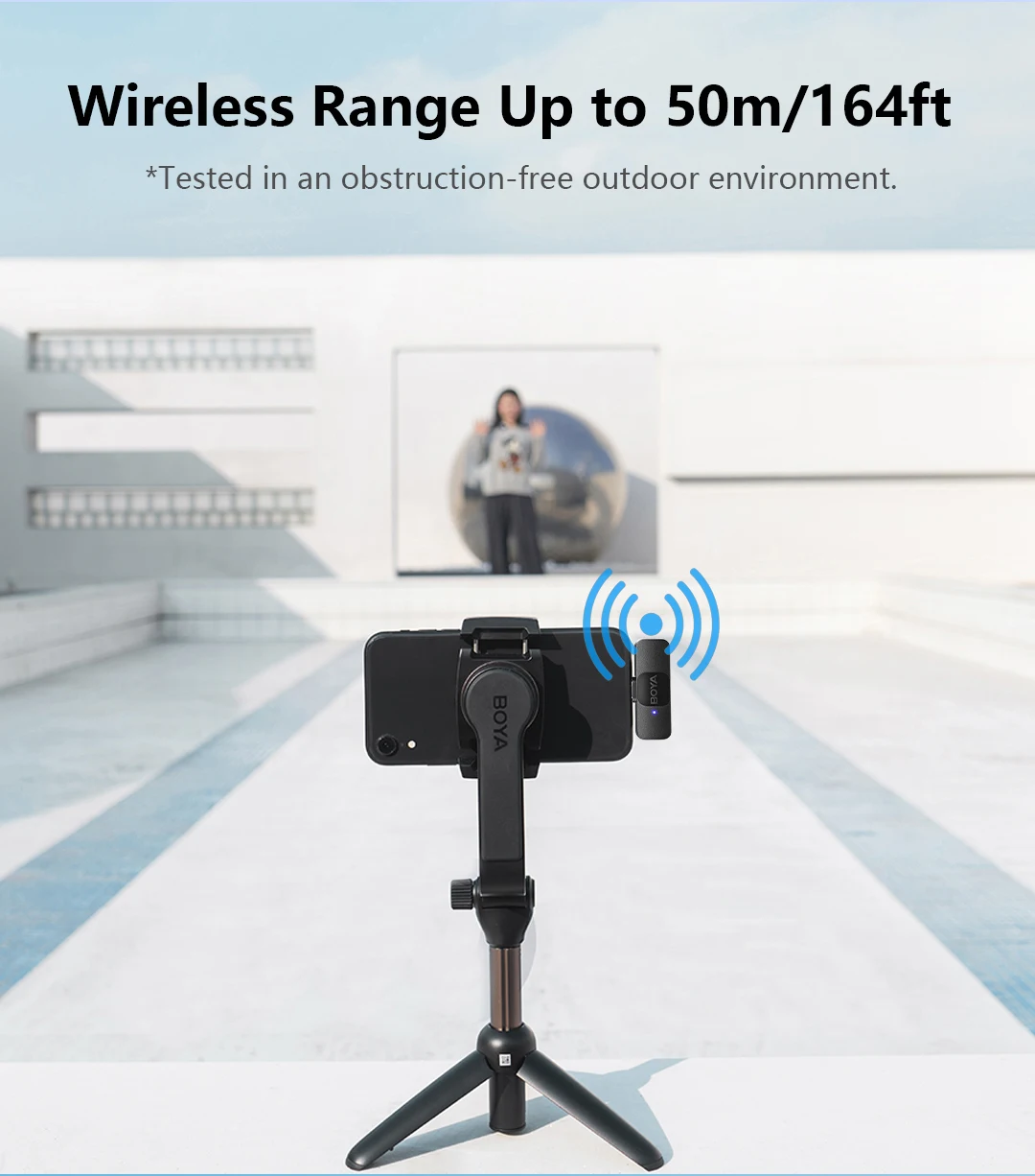 BOYA BY-V2 Video Recording Interview Live Streaming Cancellation Omnidirectional Wireless Lavalier Microphone for iPhone iPad