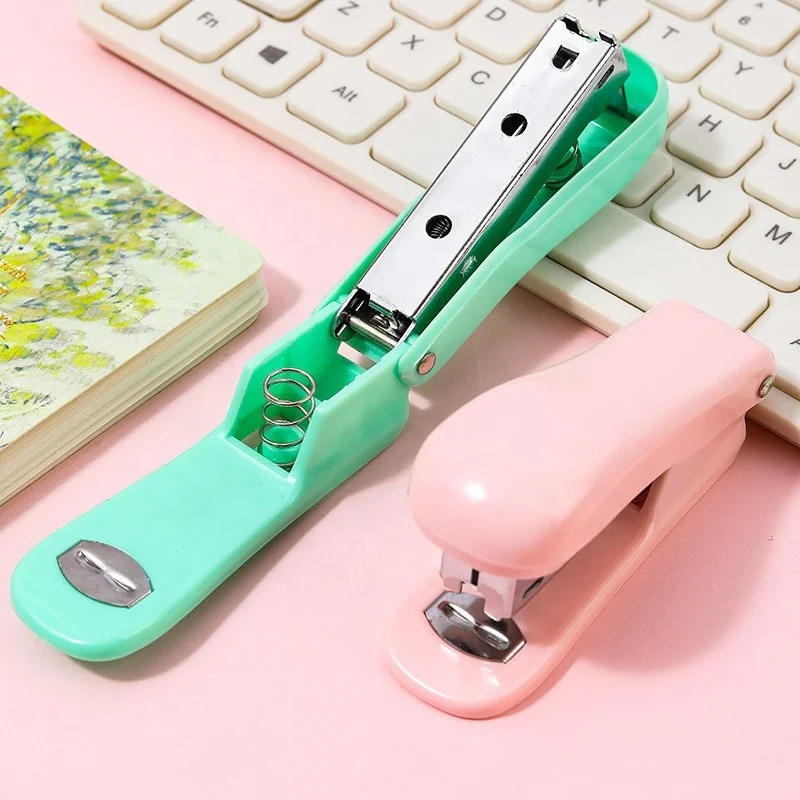 Macaron Color Booking Machine Student Office Supplies Bookmaker Creative Simple Machine Full Size Small Cute Mini Stapler