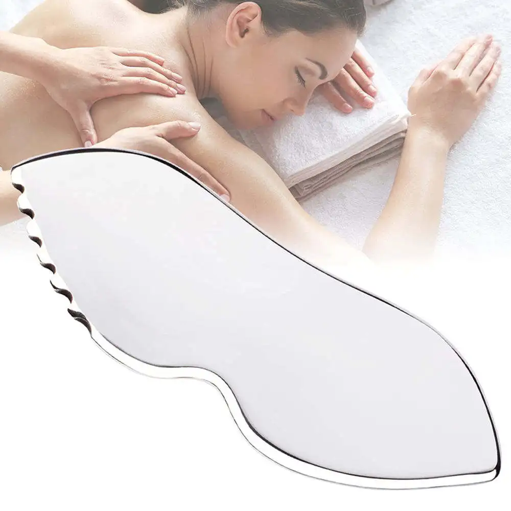 LUMA Custom Logo High Quality Stainless Steel Guasha Board Facial Scraping Stainless Steel Gua Sha