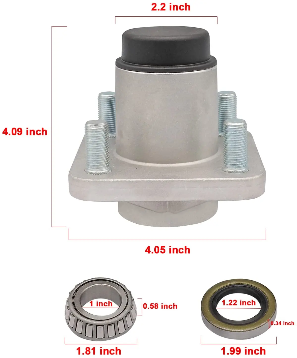 Golf Cart Front Wheel Hub Assembly Fits EZGO TXT Medalist G&E Golf Carts 2001-Up 70895G01