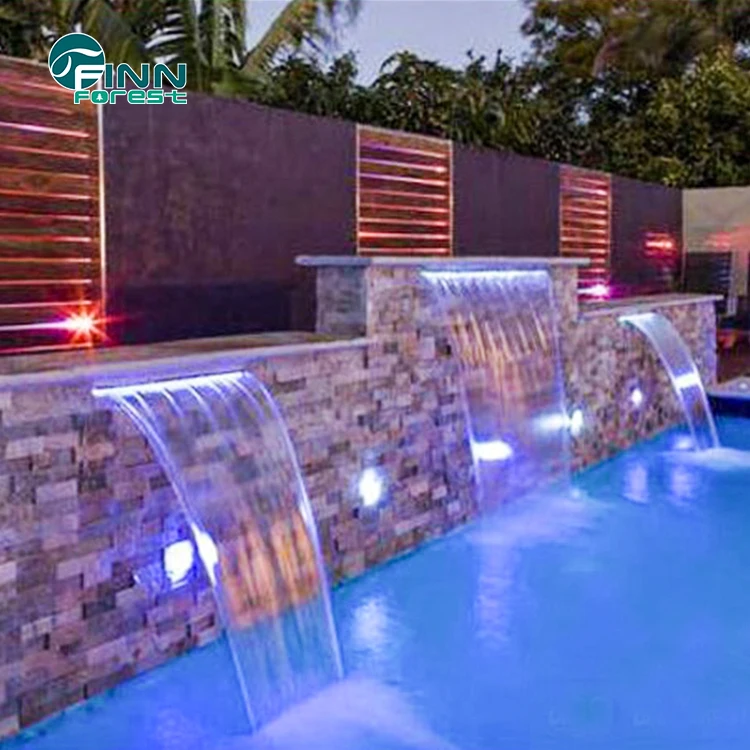 
Above Ground LED Control Waterfall Indoor Wall Cascade Waterfall Fountain For Water Pool 