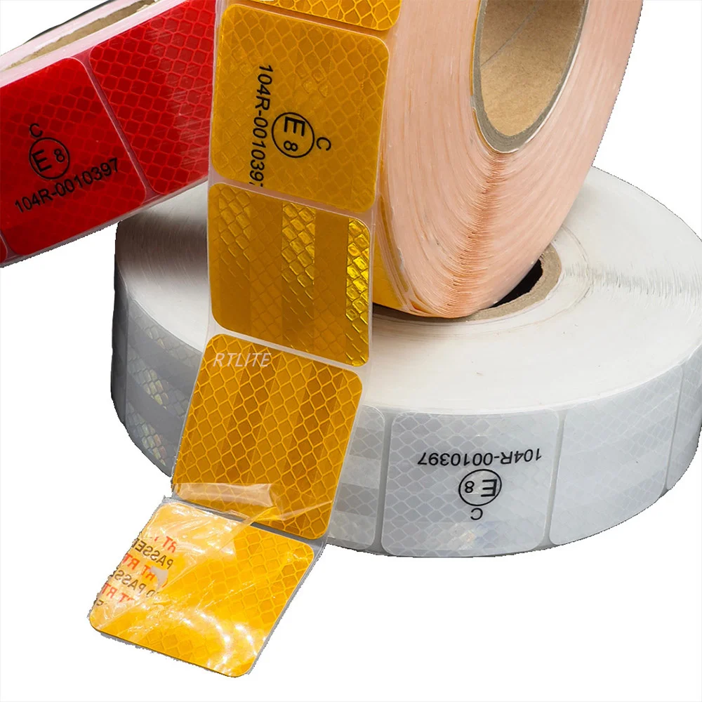 5cm*5cm Square Semi Cut Certificated Emark E1 5cm*50m Reflect Conspicuity Stickers Reflector Vinyl Materials Reflective Tape